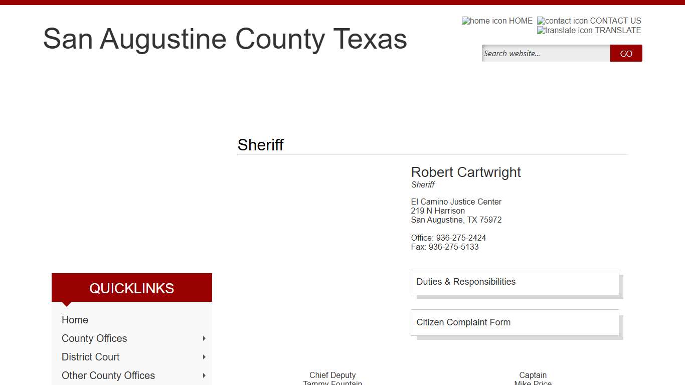 Sheriff - San Augustine County